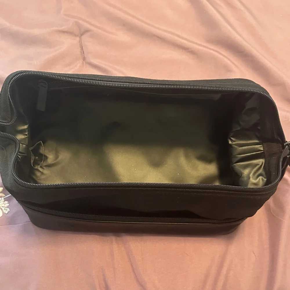 BEIS Black Two-Zip Travel Cosmetic Bag